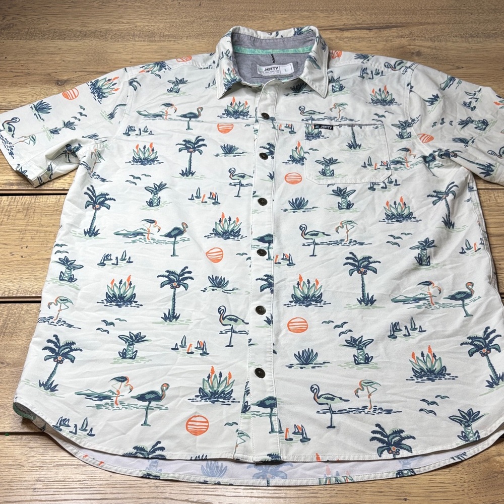 Men’s Jetty Bunker Casual Button Down Shirt Size Large